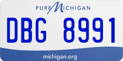 MI license plate DBG8991