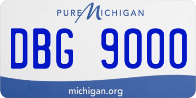 MI license plate DBG9000