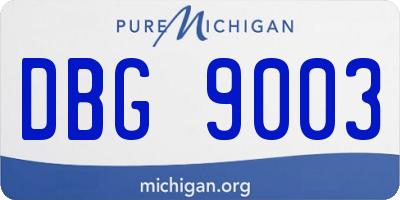 MI license plate DBG9003