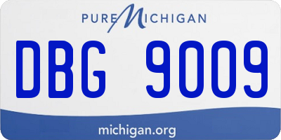 MI license plate DBG9009