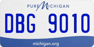 MI license plate DBG9010