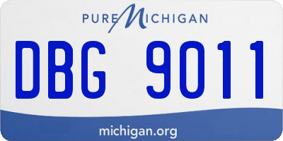 MI license plate DBG9011