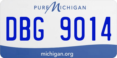 MI license plate DBG9014