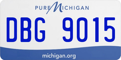 MI license plate DBG9015