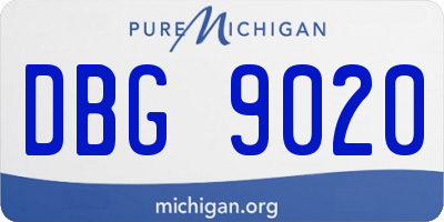 MI license plate DBG9020