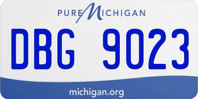 MI license plate DBG9023