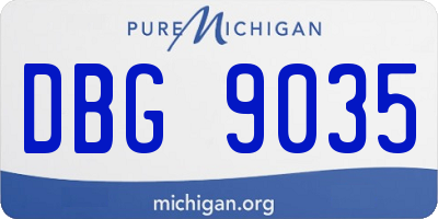 MI license plate DBG9035
