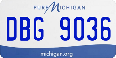 MI license plate DBG9036