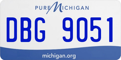 MI license plate DBG9051