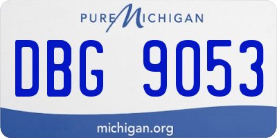 MI license plate DBG9053