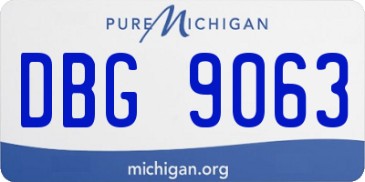 MI license plate DBG9063