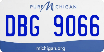 MI license plate DBG9066