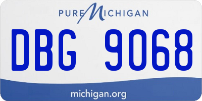 MI license plate DBG9068