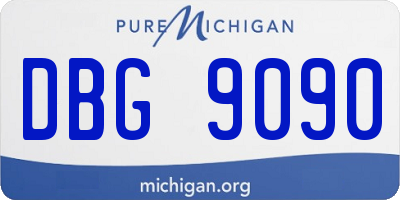 MI license plate DBG9090