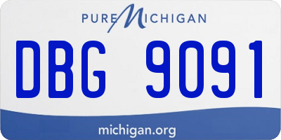 MI license plate DBG9091
