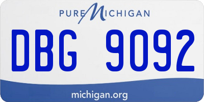 MI license plate DBG9092