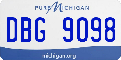MI license plate DBG9098