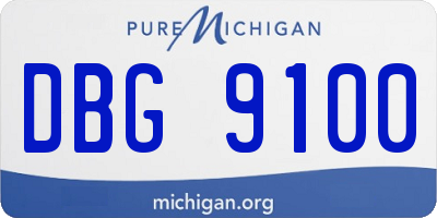 MI license plate DBG9100