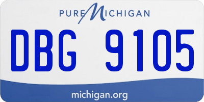 MI license plate DBG9105