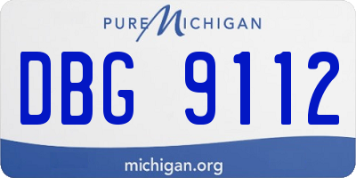 MI license plate DBG9112
