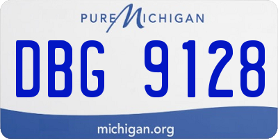 MI license plate DBG9128