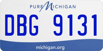 MI license plate DBG9131