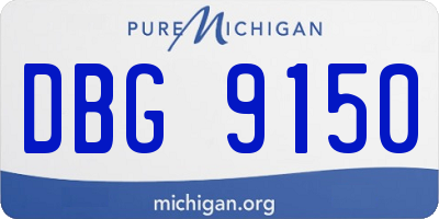 MI license plate DBG9150