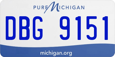 MI license plate DBG9151