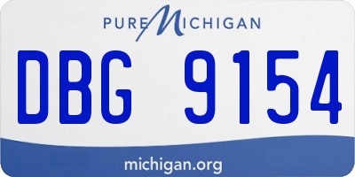 MI license plate DBG9154