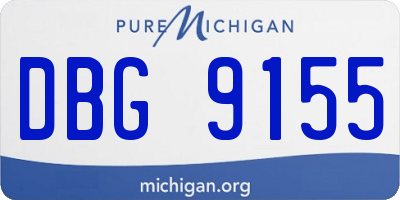 MI license plate DBG9155