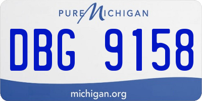 MI license plate DBG9158