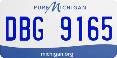 MI license plate DBG9165
