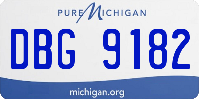 MI license plate DBG9182