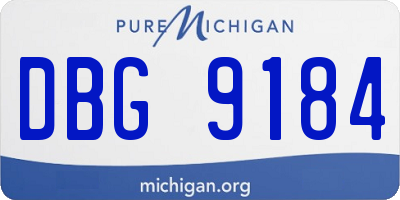 MI license plate DBG9184