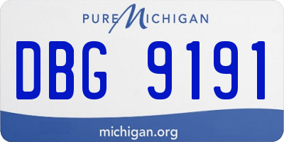 MI license plate DBG9191