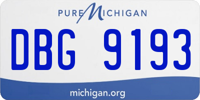 MI license plate DBG9193
