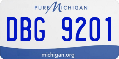 MI license plate DBG9201