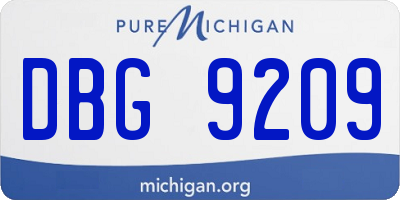 MI license plate DBG9209