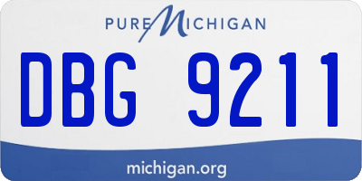 MI license plate DBG9211