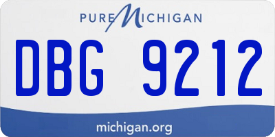 MI license plate DBG9212