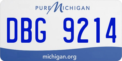 MI license plate DBG9214