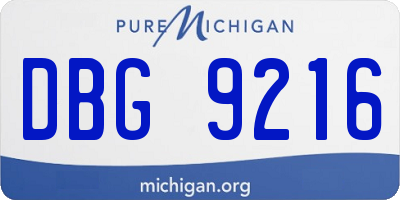 MI license plate DBG9216