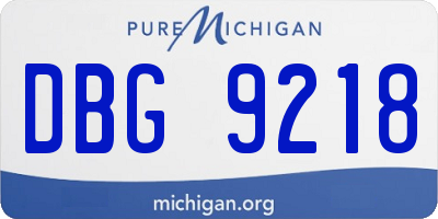 MI license plate DBG9218