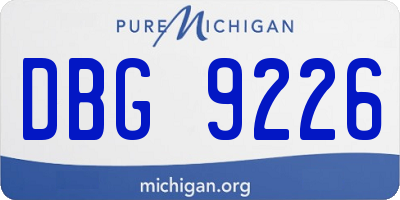 MI license plate DBG9226