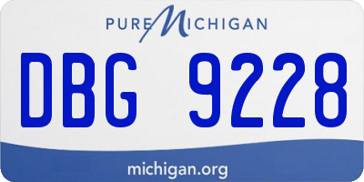MI license plate DBG9228