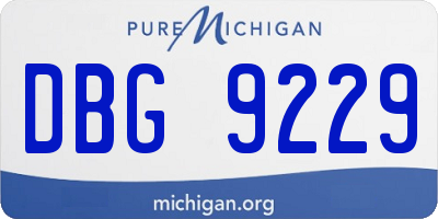 MI license plate DBG9229