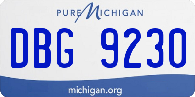 MI license plate DBG9230