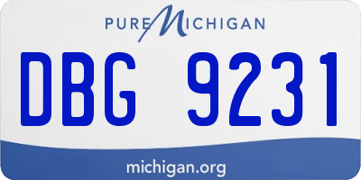 MI license plate DBG9231