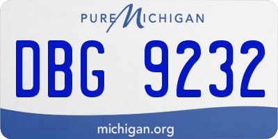 MI license plate DBG9232