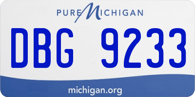 MI license plate DBG9233